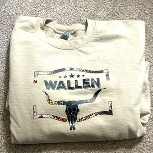 Morgan Wallen graphic crew neck, size small